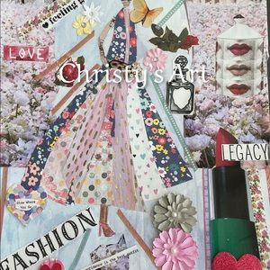 Handmade Collage Fashion Poster. Ready for framing.